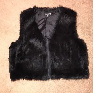 Black fur vest